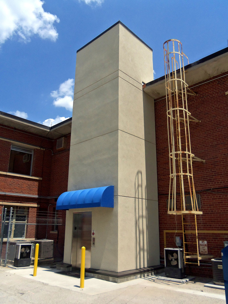 exterior elevator with EIFS