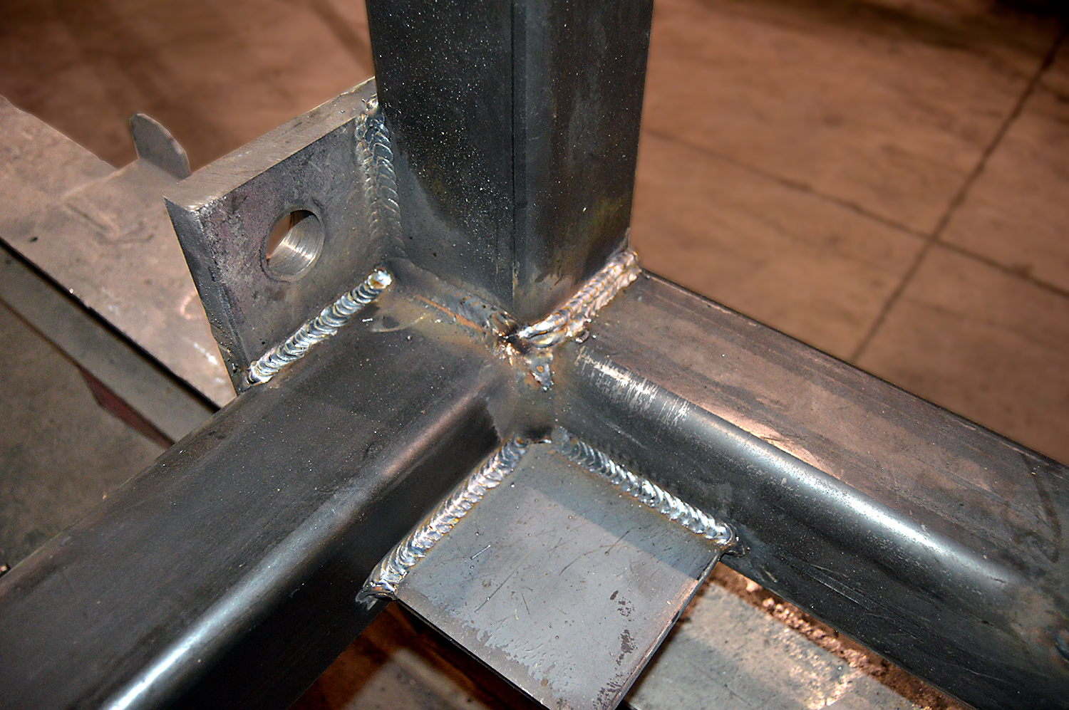 Heavy steel plate added for elevator stability